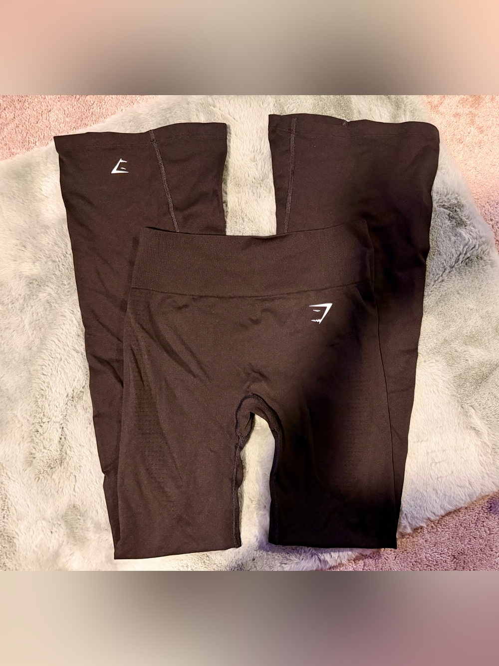 Gymshark Black Athletic Leggings with White Logo